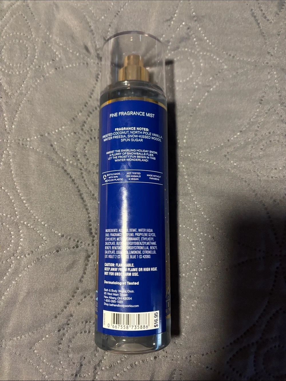 NEW Bath & Body Works Frosted Coconut Snowball Fine Fragrance Mist - Blue & Gold